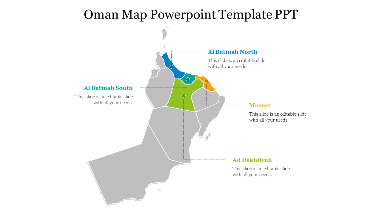 Oman Map Powerpoint Template PPT